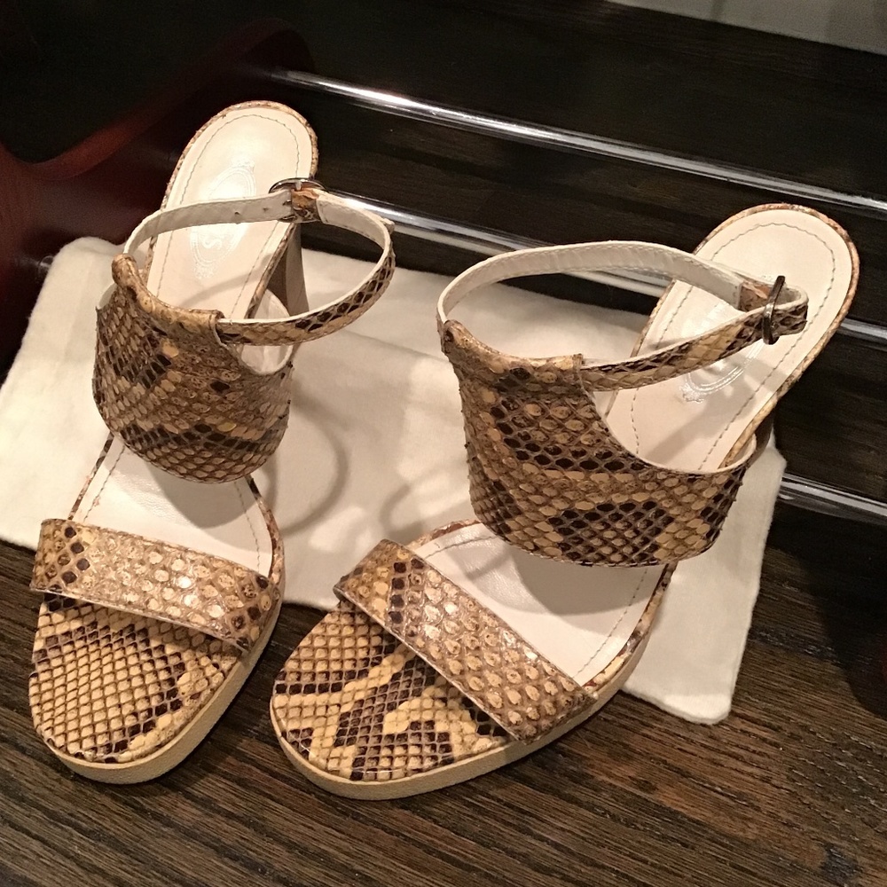 Tod’s Python Platform Sandals Us 9 - image 1